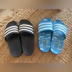 Adidas Kids Slide Sandals - Black and Sky Blue (Simpsons)